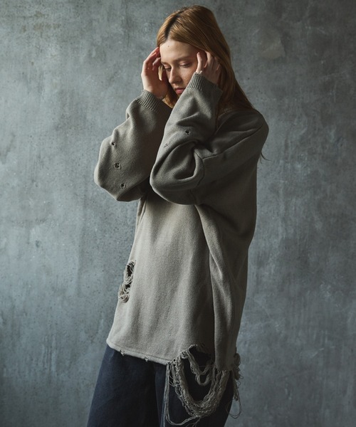 CIASENSE セーター ニット Pullover damage knit/sweater プルオーバー