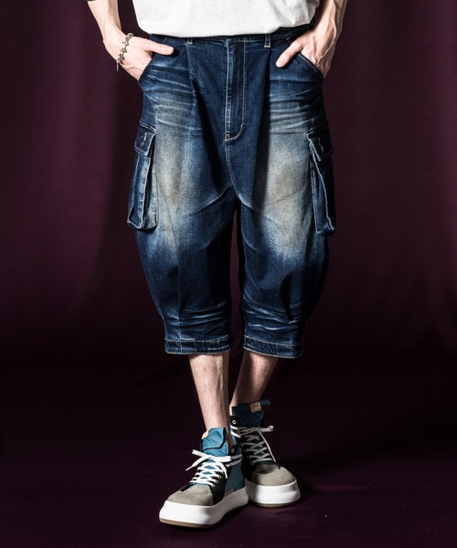 glamb（グラム） ワイドパンツ カーゴパンツ Cropped Denim Cargo