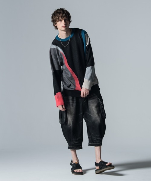 glamb（グラム） ワイドパンツ カーゴパンツ Cropped Denim Cargo