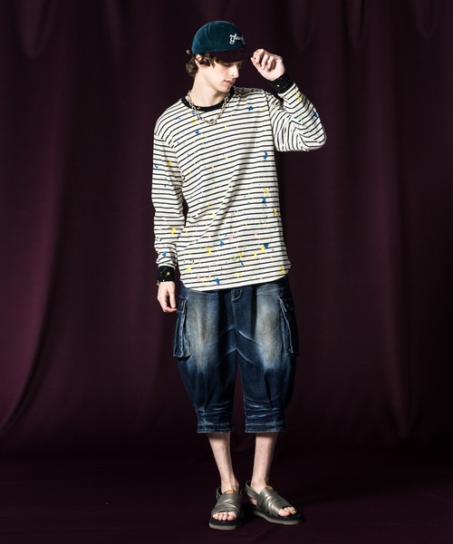 glamb（グラム） カーゴパンツ Cropped Denim Cargo Pants