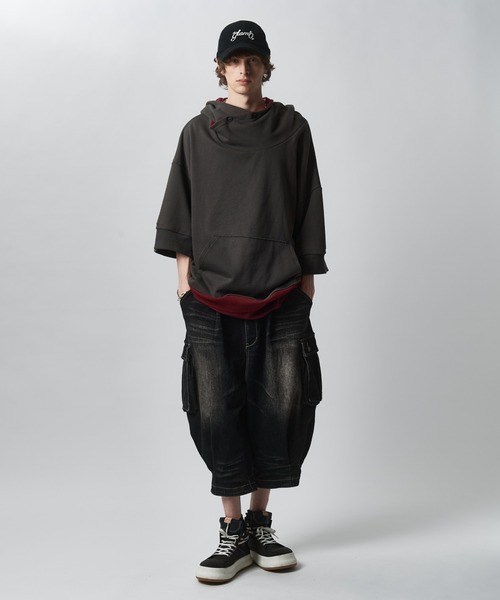 glamb（グラム） カーゴパンツ Cropped Denim Cargo Pants