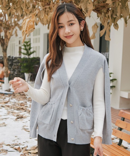 MAISON DE THERESE（メゾン ド テレーズ） カーディガン Vネックハート