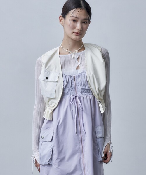 ベスト ジレ Firsthand/ファーストハンド Reポリエステル ギャザーショートジレ / ベスト レディース Firsthand ベスト ジレ Firsthand/ファーストハンド Re