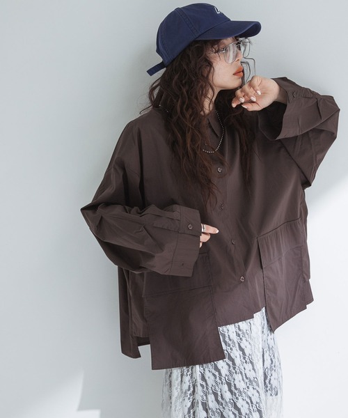 ブラウス シャツ ビッグポケットシャツブラウス レディース bohmal ブラウス シャツ ルーズフィットビッグポケットシャツ