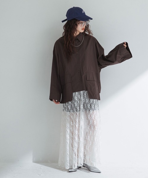 売れ筋商品|||ビーヤング シャツ レディース トップス BYIDDE - Button-down blouse - humus mix シャツカラーブラウス（トップス）｜B-THREE（ビースリー