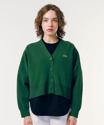 LACOSTE（ラコステ） カーディガン クロップド丈 ミラノリブニットV