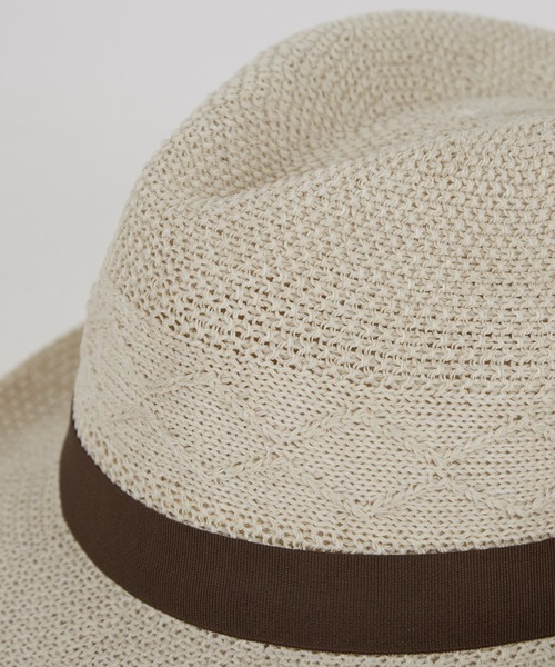 Borsalino　ストローハット　ヘンプ素材　ベージュ系　約57cm Borsalino ストローハット ヘンプ素材 ベージュ系 約57cm