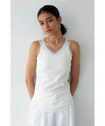 ALEXIA STAM タンクトップ ノースリーブ Sheer Layered Tank Top