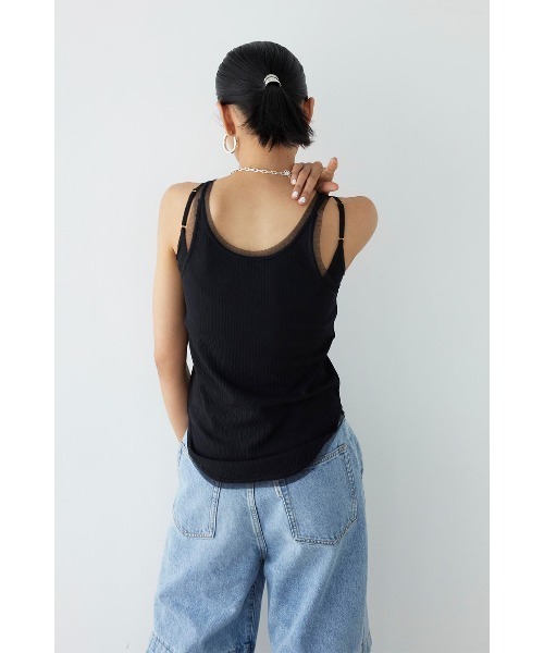 ALEXIA STAM タンクトップ ノースリーブ Sheer Layered Tank Top