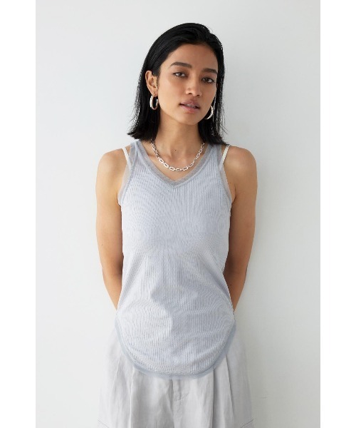 ALEXIA STAM タンクトップ ノースリーブ Sheer Layered Tank Top