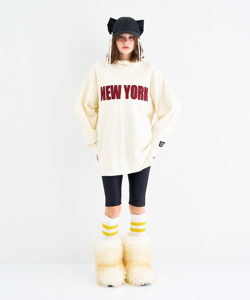ハイネック“NY”刺繍スウェットプルオーバー トレーナー スウェット ハイネック“NY”刺繍スウェットプル