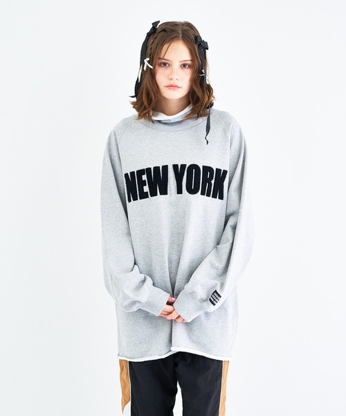 ハイネック“NY”刺繍スウェットプルオーバー トレーナー スウェット ハイネック“NY”刺繍スウェットプル