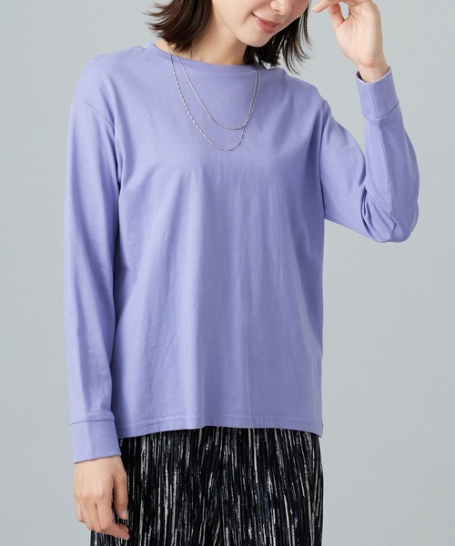 BELLUNA PLUS（ベルーナプラス） tシャツ 綿100％裾タックデザイン 