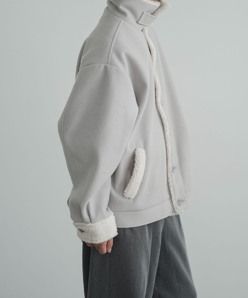 molk ブルゾン アウター 「molk」2wayスタンドネックメルトンボア 