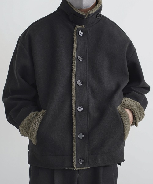 molk ブルゾン アウター 「molk」2wayスタンドネックメルトンボア