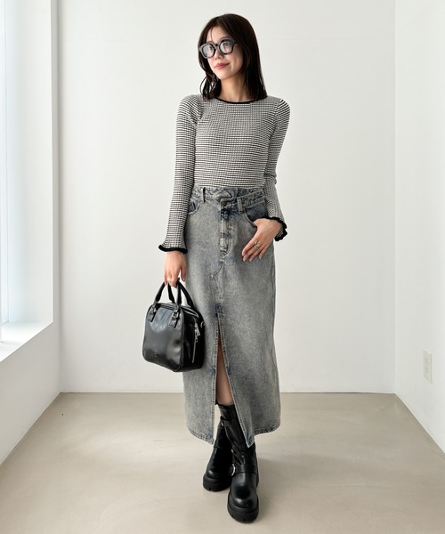 Heather デニムスカート Denimスリットロングスカート2 145373