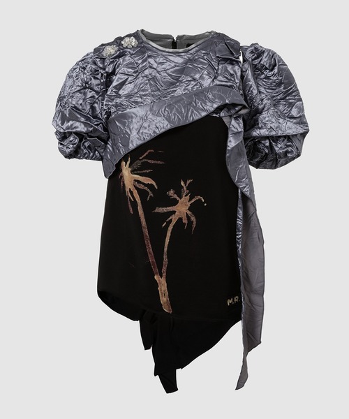 Meryll Rogge COMBO DRAPED PALMTREE TOP W/ SLEEVES レディース