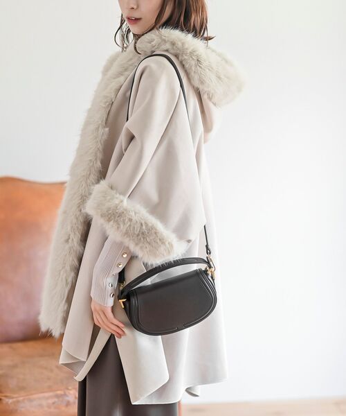 r・p・s（アールピーエス） ポンチョ フェイクファーポンチョコート