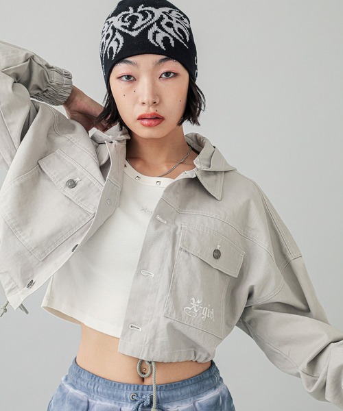 X-girl（エックスガール） ブルゾン アウター 2WAY CROPPED JACKET