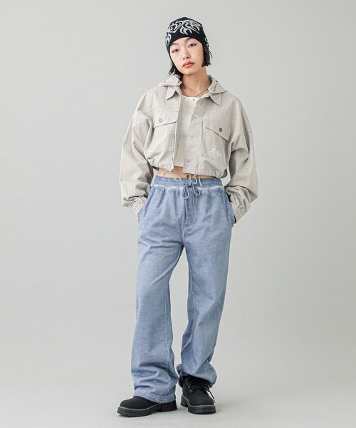 X-girl ブルゾン アウター 2WAY CROPPED JACKET レディース