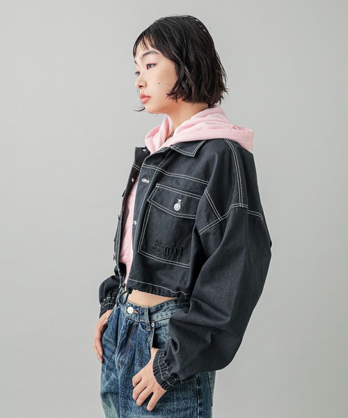 X-girl（エックスガール） ブルゾン アウター 2WAY CROPPED JACKET
