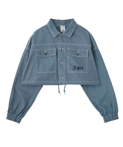 X-girl ショート丈 アウター X-girl ブルゾン アウター 2WAY CROPPED JACKET レディース
