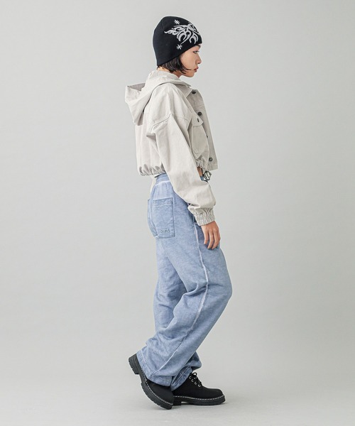 X-girl ショート丈 アウター X-girl ブルゾン アウター 2WAY CROPPED JACKET レディース