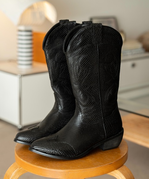 ウエスタンブーツ soerte soerte ブーツ COW LEATHER WESTERN LONG BOOTS/カウレザー