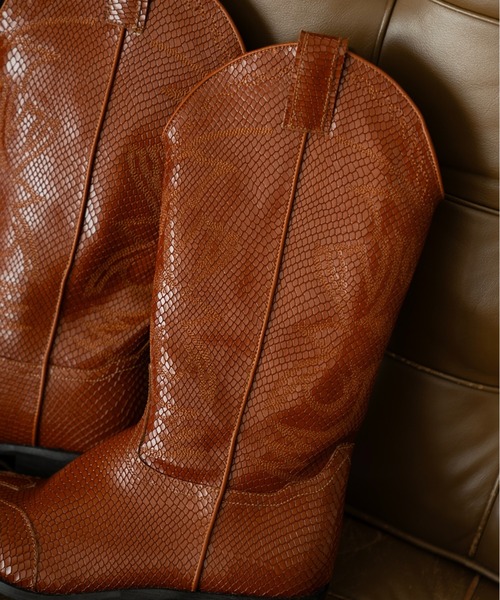 soerte ブーツ COW LEATHER WESTERN LONG BOOTS/カウレザー