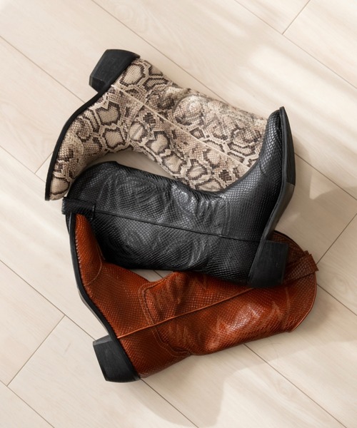 soerte ブーツ Cow Leather Western Long Boots / カウレザー
