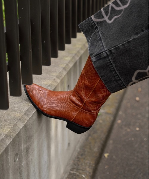 soerte ブーツ COW LEATHER WESTERN LONG BOOTS/カウレザー