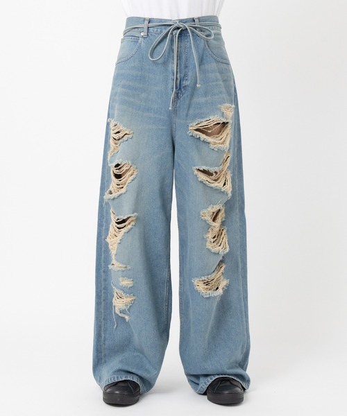 ワイドパンツ ジーンズ 「DISCOVERED」BORO DENIM PANTS メンズ レディース