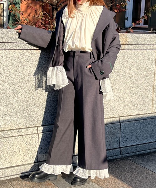 INGEBORG 金ボタンダブルジャケット& Aラインスカートセット