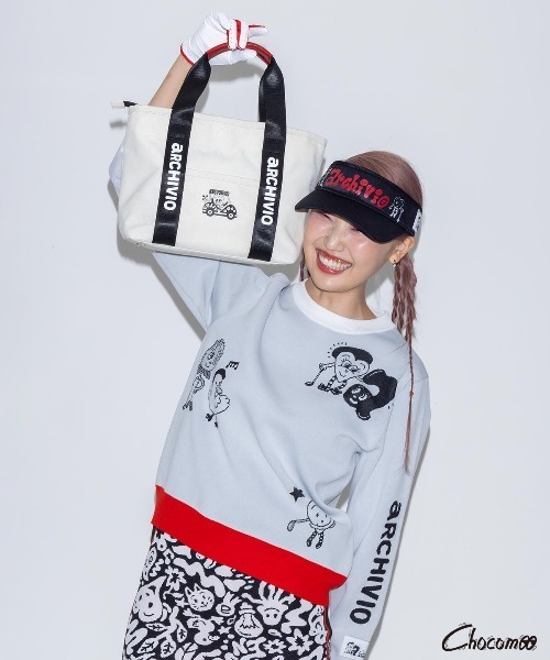 【ARCHIVIO×Chocomoo】キャンバス調カートバッグ Chocomoo ゴルフ 「ARCHIVIO×Chocomoo」キャンバス調カート