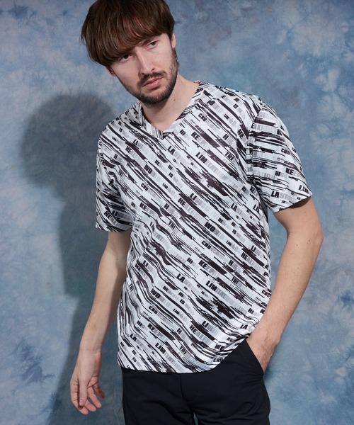 HIDEAWAYS NICOLE ハイダウェイ ニコル tシャツ バイアスグラデーションロゴプリントVネック半袖 シャツ メンズ ZOZOTOWN Yahoo 店 - 通販 - Yahoo ショッピング