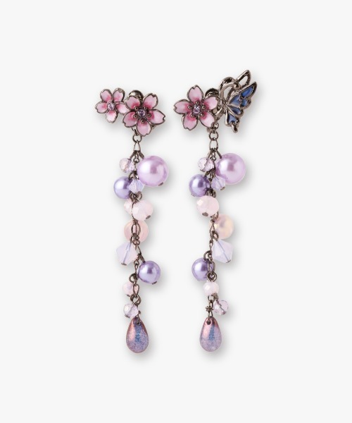 【ANNA SUI】即対応 夜桜と蝶モチーフ イヤリング ANNA SUI イヤリング 夜桜と蝶モチーフ レディース : ZOZOTOWN