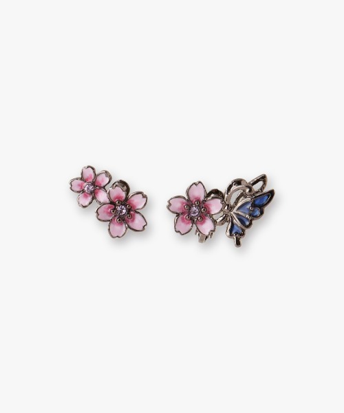 【ANNA SUI】即対応 夜桜と蝶モチーフ イヤリング ANNA SUI イヤリング 夜桜と蝶モチーフ レディース : ZOZOTOWN
