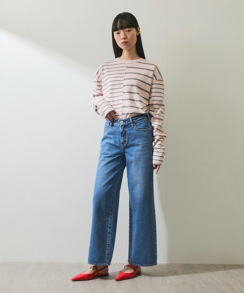 ADAM ET ROPE'（アダムエロペ） tシャツ 「WEB限定」MIXボーダーバス