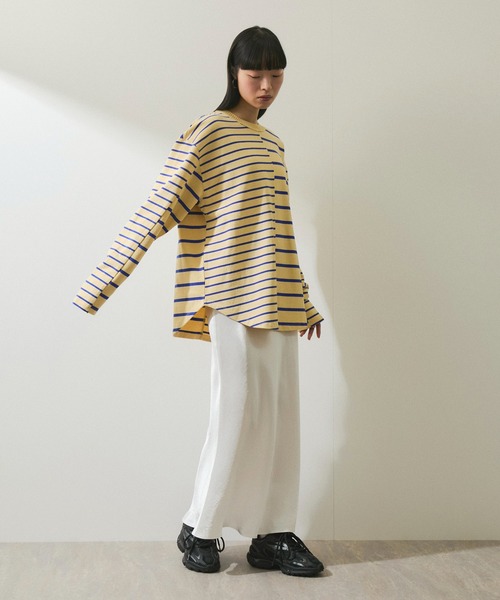 ADAM ET ROPE'（アダムエロペ） tシャツ 「WEB限定」MIXボーダーバス