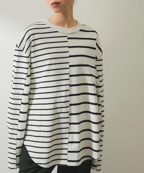 アダムエロペ ☆ボーダーTシャツ ADAM ET ROPE'（アダムエロペ） tシャツ 「WEB限定」MIXボーダーバス