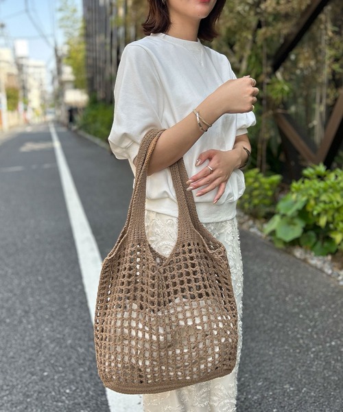 LOWO ショルダーバッグ バッグ かぎ編みニットショルダーバッグ