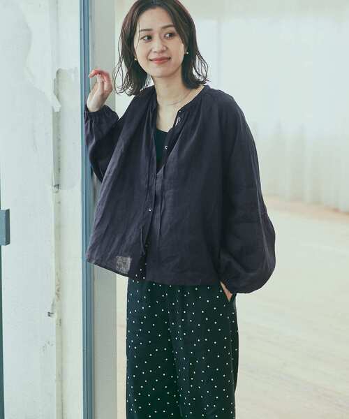 URBAN RESEARCH DOORS tシャツ リネンハシゴレースブラウス
