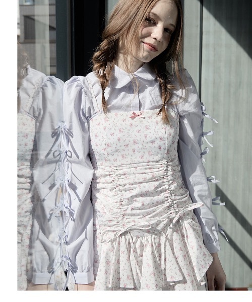 lilLilly（リルリリー） ブラウス シャツ サイドリボンシャツ
