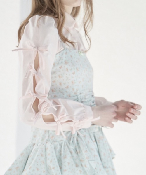 lilLilly（リルリリー） ブラウス シャツ サイドリボンシャツ