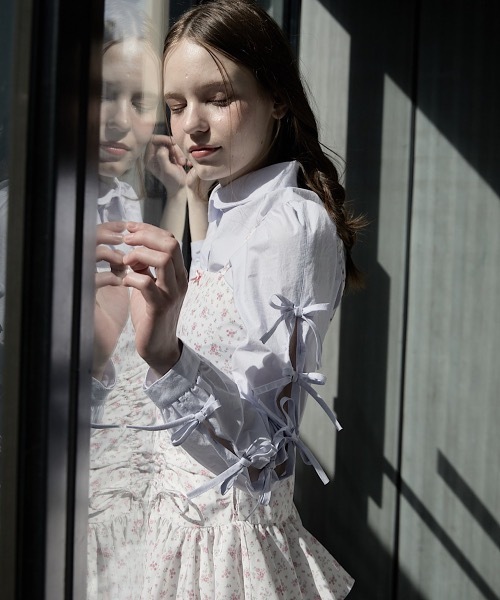 lilLilly（リルリリー） ブラウス シャツ サイドリボンシャツ