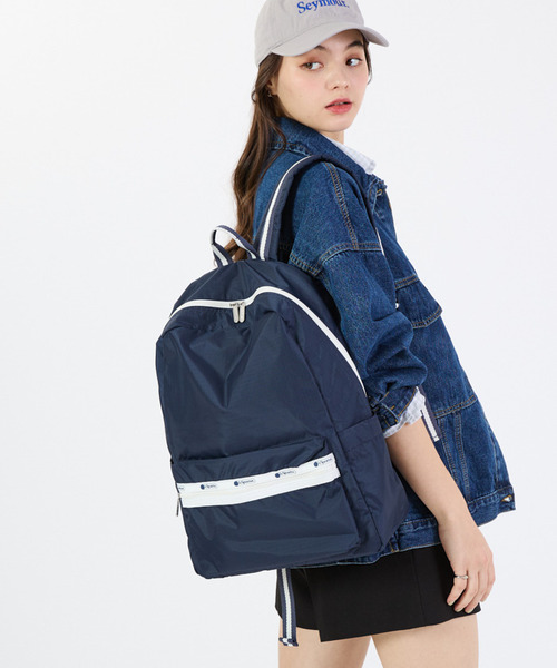 希少 未使用級 LeSportsac ヘリテージコレクション　リュック　ネイビー LeSportsac（レスポートサック） ビジネスリュック デイバック
