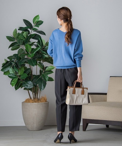 「VICKY」 Vネックニット M ベージュ レディース_画像4