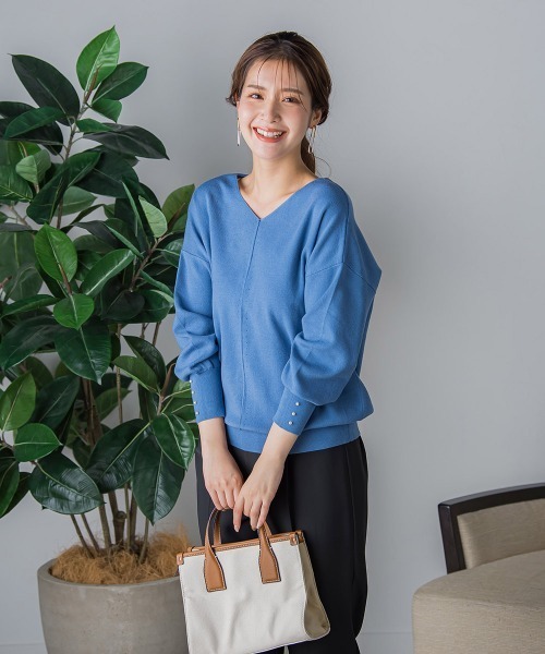 「VICKY」 Vネックニット M ベージュ レディース_画像5