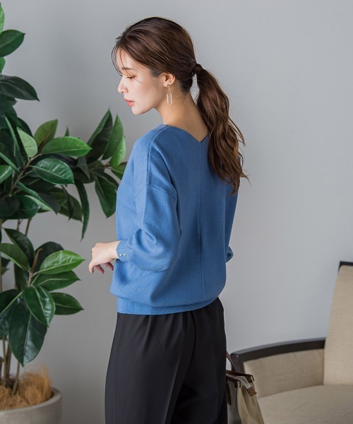 「VICKY」 Vネックニット M ベージュ レディース_画像7