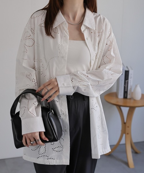 シャツ 「ユニセックス商品」フラワーカットワークシャツ メンズ レディース | CREARE -LINO- | 12